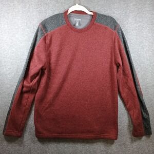 Van Heusen Flex Classic‎ Fit Sweater Shirt Mens S Red Long Sleeve Pullover